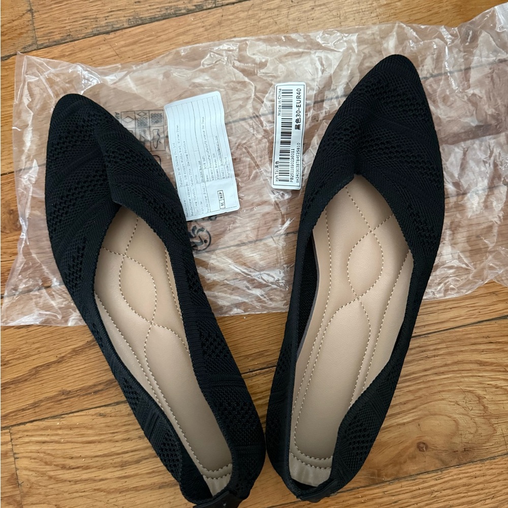 SHEIN Black Textured Women's Flats